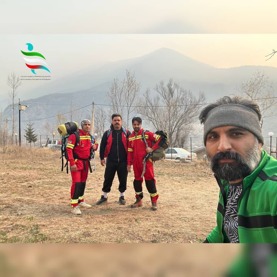 حضور اعضای کمیته تلاش فدراسیون ورزش‌های همگانی در مناطق آتش‌دیده جنگل‌های هیرکانی